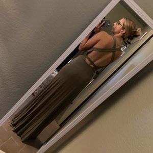 LULUs Wrap dress in Olive Green Xs